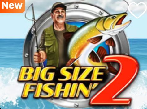 Retro fishing-reel symbols on the Big Size Fishin' 2 paytable screen